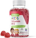 Viteey Vitamina B12 per bambini Gummies, 1000mcg - Metabolismo, Natural Energy Support - Vegan, Gelatin Free, Gluten Free, GMO Free - Tasty Chewable B12 Raspberry Flavored Gummy