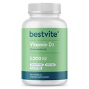 BESTVITE Vitamina D3 5000 IU (365 capsule) - No Stearates - Non OGM - Gluten Free - 1 anno di fornitura di vitamina D
