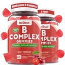 Vitamina B Complex Gummies, Vegan Vitamin B Gummies con 2000 mcg Methyl B12, Methyl Folate | Plus Choline + Inositol, Vitamina C + Zinco per Supporti Energia, Mood, Immune, Capelli sani, Pelle - 120 Cts