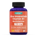 VANI Vitamina B1 con 750mg Benfotiamine, 2 in 1 Formula potenziata -Fat & Water Soluble Thiamine B1 Supplemento | 120 capsule | Gluten Free