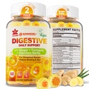 Ginger Chews Gummies for Nausea & Digestive Support, Stomach Relief, Sugar Free with Turmeric,Odorless Garlic, Quercetin, Vitamina D3, Integratori Digestivi per Bloating & Gas occasionali, 2Pack