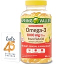Primavera Valle Omega-3 Fish Oil Soft Gel, 1000 mg, 180 Conta, Supplemento dietetico, Omega-3 acidi grassi Bundle con 45 diabeti di Lual decodificato