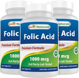 I migliori naturali acido folico 1000 mcg (Vitamina B9), 240 compresse (1000 mcg)