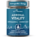 Vitality Cortisol Supplemento – Lotta Fatigue, Sentire Calma & Equilibrata – Cortisol sano, Energia concentrata, Supporto surrenale – Ashwagandha Supplemento con Rhodiola, L-tirosina, Santo Basilio – 60 capsule di veg