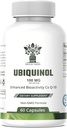 Ubiquinol CoQ10 100mg - Biodisponibilità potenziata, Supplemento ad alto assorbimento - Non OGM, Senza glutine per la salute del cuore & supporto cardiovascolare, 60 capsule