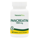 Natures Plus Pancreatin - 1000 mg, 60 compresse - Natural Digestive Enzyme Supplement per il supporto Gastrointestinale - Contiene Amylase, Protease & Lipase - Gluten-Free - 60 Serve