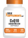 BulkSupplements.com CoQ10 200mg Softgels - per la salute del cuore, Coenzyme Q10 200mg supplemento, senza glutine, 1 Softgel per porzione, 120 conteggio (pacchetto di 1)