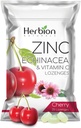 HERBION Naturals Zinc, Echinacea & Vitamina C Lozenges 25 CT, Integratore alimentare per adulti e bambini 5+, promuove il benessere per tutta la famiglia, 25 conte, Ciliegia, Confezione da 1