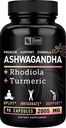 Ashwagandha Complex - Polvere di radice di Ashwagandha organica + Rhodiola Rosea + Turmeric - Formula di supporto Premium - Ashwagandha Capsule Supplemento