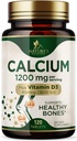 Calcium 1200 mg con vitamina D3 - Bone Salute Supplemento, Vitamina D & Calcium Supplementi per le donne e gli uomini - Bone Forza, denti e supporto immunitario, Pillole di calcio della natura, Bottigliato negli Stati Uniti - 120 compresse