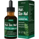 Capelli di coda di cavallo, gocce di liquido per unghie e pelle, Cola de Caballo, Biotina y Romero, Vitaminas Gotas para el Cabello Uñas y Piel, Integratori per la crescita dei capelli per le donne w / estratto rosemario. 2o