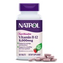 Natrol Vitamina B12 5000 mcg, Rapido Dissolve Vitamina B12 Supplemento Supporta un sistema nervoso sano e metabolismo energetico, 100 compresse, fino a un rifornimento di 100 giorni