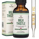 Integratore di cardo al latte - Organic Milk Thistle Liver Detox Drops 1 FL OZ - 30 Serve (Vegan Safe, Non-GMO, Gluten Free) Addizione perfetta al tè da Double Wood