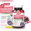 CATALO Omega 3 Algae DHA per le donne - 550mg DHA-Rich olio da Microalgae, ideale per la gravidanza e l'allattamento, Softgel vegetariani, senza glutine - 60 Softgels