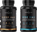 Bestseller Sleep MAX & Rise MAX Professional Bundle All-in-One Premium Nootropics & Functional Mushroom Blend & Calming Blend for Sleep