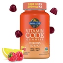 Giardino della vita Vitamina Code D3 & K2 Gummies con Prebiotici e Probiotici - Bone Salute, Salute Immune e Supporto Digestivo, Non OGM, Gluten-Free, Raspberry Lemon Flavor, 45 Gummies
