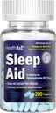 HealthA2Z Sleep Aid 200 Caplets | Diphenhydramine HCl 25mg | Pillole dormienti a resistenza regolare | Safe & Non-Habit-Forming