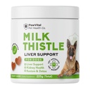 Cardo al latte per cani - Supporto al fegato Max Strength Chews, Wild Alaskan Salmon Oil & Curcumin - Rene Detox & Hepatic Support - Cuciture naturali di sostegno al fegato Made con pollo reale, Choline & NAC