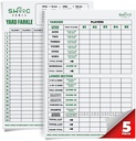 SWOOC Games® - 5 Big Premium laminated Yardzee & Farkle Score Cards (11,5in x 8in) con Regole - Grandi Riutilizzabili Secchi Cancellatori per Dadi esterni giganti