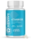 Revive MD Vitamin D3 Supplemento, 5000 IU - High Potency Cholecalciferol per il supporto immunitario, l'assorbimento del calcio, la salute del muscolo di Bone & - Supplemento dietetico non OGM con nessun filler - 60 Softgels