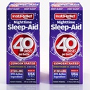 Nighttime Sleep-Aid Liquid, 50mg Diphenhydramine HCl, Twin Value Pack (80 Doses), Uva Flavor, Fall Asleep Fast & Stay Asleep Longer