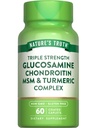 Verità della natura Glucosamine Chondroitin MSM Complex | 60 Caplets | con Turmeric | Formula a tripla resistenza | Non OGM e Gluten Supplemento gratuito