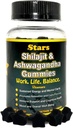 Shilajit Ashwagandha Gummies - Integratore di Supporto Immune con Pure Shilajit Resina - Organic Ashwagandha Gummy for Stress, Energy & Wellness, 60 Natural Star-Shaped Gummies