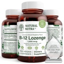 Integratore naturale di Nutra Vitamina B12, aiuta ad aumentare i livelli di energia, essenziale per il sistema nervoso sano, aiuta a migliorare la salute dell'umore e mentale, supporta il sistema cardiovascolare, 100 Lozenges
