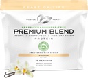 Grasso per la festa del muscolo Fed Premium Blend Whey Protein, Siero idrolizzato, Isolato, Caseina Micellare, Proteine 21g, 100 Calorie (Vanilla, 5lb)