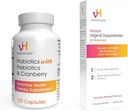 vH essenziali Probiotici con Prebiotici e Cranberry Feminine Health Supplement - 120 capsule (544-36) & Prebiotic PH Balanced Vaginal SuppositoriesBox, Versione originale, 15 conte