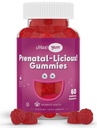 Gummie prenatali organiche delle donne di Maxi Health - Kosher Cherry Gummie aromatizzate Pre Natal Gummy - Vitamine prenatali per le donne con acido folico e ferro per lo sviluppo fetale, 60 Conte