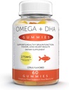 Burpless Fish Oil Gummies con Omega 3 6 & 9 Plus DHA per bambini e adulti - Cervello, Memoria, Focus e Booster Immunità - Non-OGM, Gluten Free, Gelatin Free