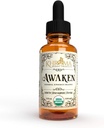 Avaken - Supplemento di energia organica - 2 oz liquido in una bottiglia di vetro - Yerba Mate, Eleuthro Root, Red Ginseng, Menta piperita, Ginkgo Blob, Ashwaganhda, Guayusa - di Khroma Herbs
