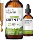 Estratto di tè verde selvatico e biologico Gocce liquide - Supplemento antiossidante - Integratori di tè verde naturale w/Camelia Sinensis - Vegan, Tintura senza zucchero e alcol - 2 fl oz