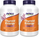 NOW Integratori alimentari, Thyroid EnergyTM, Iodio e tirosina Plus Selenio, Zinco e Rame, 180 capsule di Veg (Pack of 2)