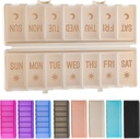 Organizzatore pieghevole Pill 2 volte al giorno w/Etched Etichette - Protezione individuale &amp; Portatile settimanale AM PM Pill Box, 7 giorni contenitore di medicina, grande caso di viaggio Pillola per supplemento settimanale Vitamina - Khaki
