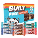 Bar costruito, Barre di proteine di Puff, Variety Pack, Collagen, Snack on-the-go, Bar per la colazione, Sampler misto, 12 Pack