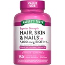 Capelli di Verità della Natura, Vitamine | 5000mcg | 250 Softgels | Include collagene, biotina e olio di cocco | Non-OGM & Gluten Supplemento gratuito per le donne e gli uomini