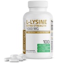 Bronson L-Lysine Extra Strength 1000 MG per Tablet High Potency, Immune Support & Supports Collagen Sintesi, Non-GMO, 100 compresse vegetariane