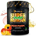 ALPHA LION Pompa Superumana Pre Workout Powder, Nootropic Caffeine & Stim Free Preworkout Supplement, Nitric Oxide Booster, Muscle Gainer, Energy & Focus (42 Servings, Peach Pumps Flavor)