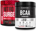 Jacked Factory Nitrosurge Shred Thermogenic Pre-Workout in Black Cherry & BCAA in Fruit Punch per la ricomposizione del corpo, la costruzione del muscolo e il recupero