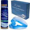 ZQuiet Anti-Snoring Mouthpiece Solution - Comfort Size #1 (Single Device) + Cleaner (bottiglia 1.5oz) - Made in USA Snoring Solution for a Better Night's Sleep (Blue)