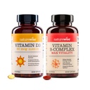 Vitamina D3 2000iu 360 Conta e Vitamina B Complex 150 Softgels - Funzione muscolare sana, Supporto immunitario, Energia cellulare, Clarity mentale