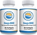 Omega 8060 2400mg Omega 3 Fish Oil Joint Health Supplement 60 softgel - 2 mesi di alimentazione - 2pk