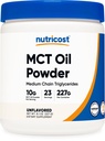 Polvere dell'olio MCT Premium Nutricost .5LBS - Migliore per Keto, Ketosis e Diete Ketogenic - Carbi nette zero, Non OGM e Gluten Free