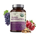 Purity Labs Pure Organic Trans Resveratrolo Supplemento con Quercetin, Vegan Antiossidante Integratori nutrizionali per Cuore, Pelle, Capelli, Chiodi | Sorgente da Japanese Knotweed | 90 Capsule