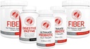 Kit di riavvio del sistema digerente 60 giorni - Manutenzione e supporto della salute del fegato - Probiotici, Fibra e enzimi digestivi