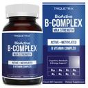 BioActive Vitamin B Complex - Blood Stream Ready, Methylated B Complex - Con Methylfolate, 3 BioActive Forms of B12, BenfoPure® B1 & Pantesin® B5 - 12 B Vitamine in Dosi Cliniche - 60 Serve