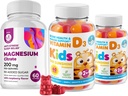 Vitamina D Gummies per Kids&Adults 2000 IU e Magnesio Gummies - Vitamina sana D3 Integratori 1000IU - Supporto Immune senza Gelatino Vegetariano con Magnesio Senza Zucchero Calci per Bambini &Adults
