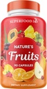 Superfood MD Fruits Supplement - 90 capsule di frutta - Supporta livelli di energia, Licopene alto, vitamine e minerali - Soia Gratis - 90 Conte